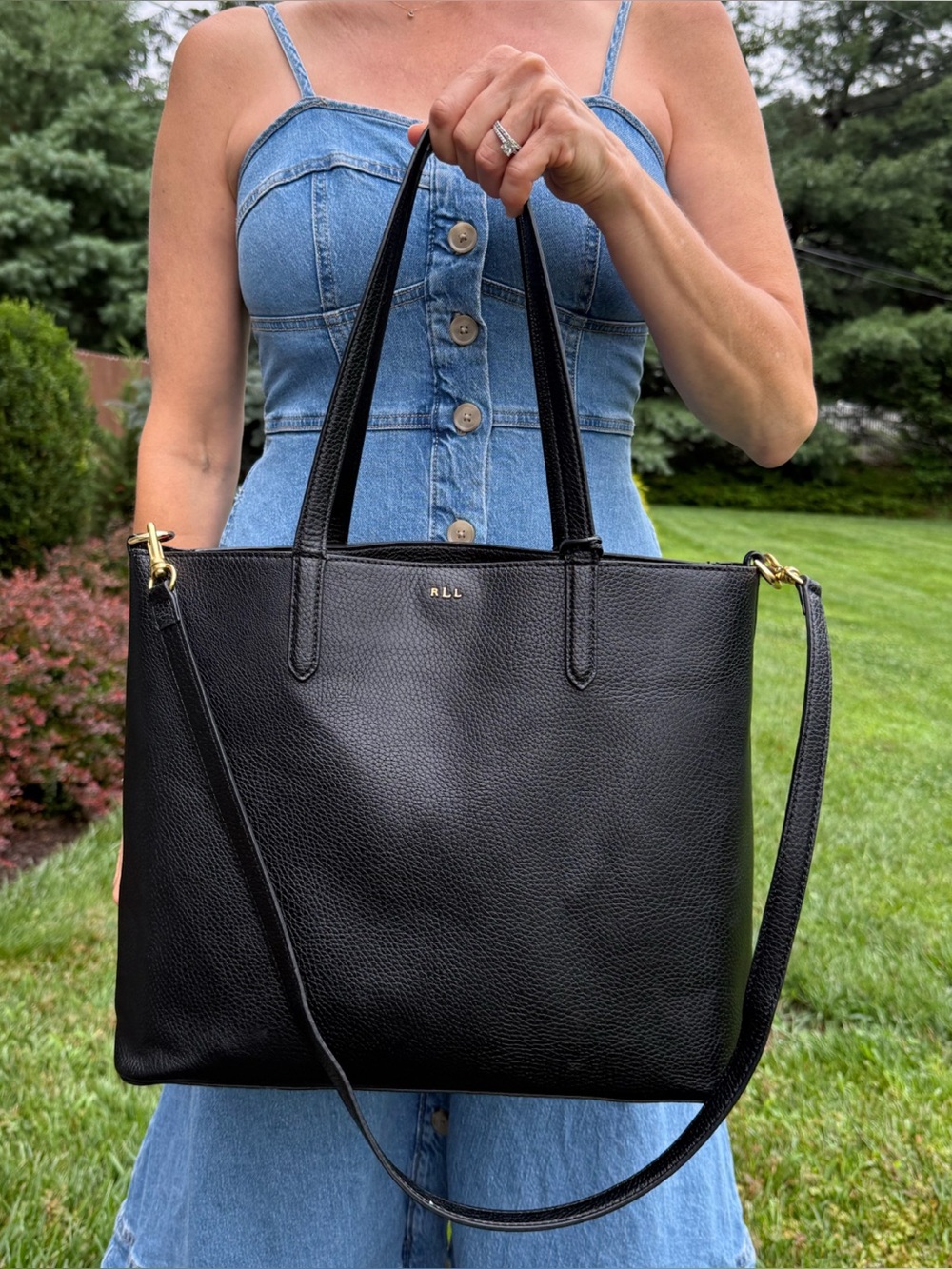 Ralph Lauren Andover Tote Shoulder Bag in Black
